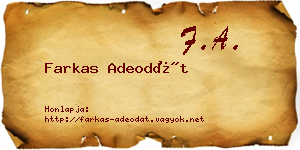 Farkas Adeodát névjegykártya